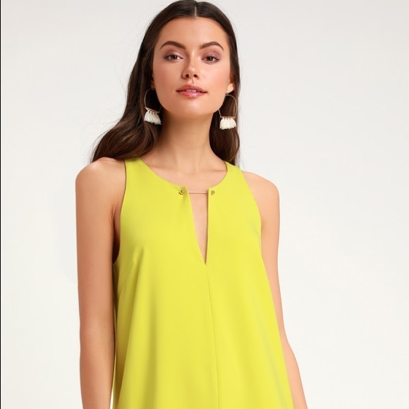 NEAR OR BAR CHARTREUSE SHIFT DRESS  (2 available) - Picture 2 of 5